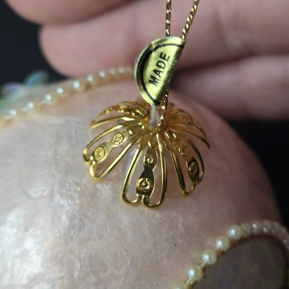 Kurt Adler Pink Capiz Pearl Beaded Christmas Ornament Handmade Philippines 3" - Picture 4 of 7